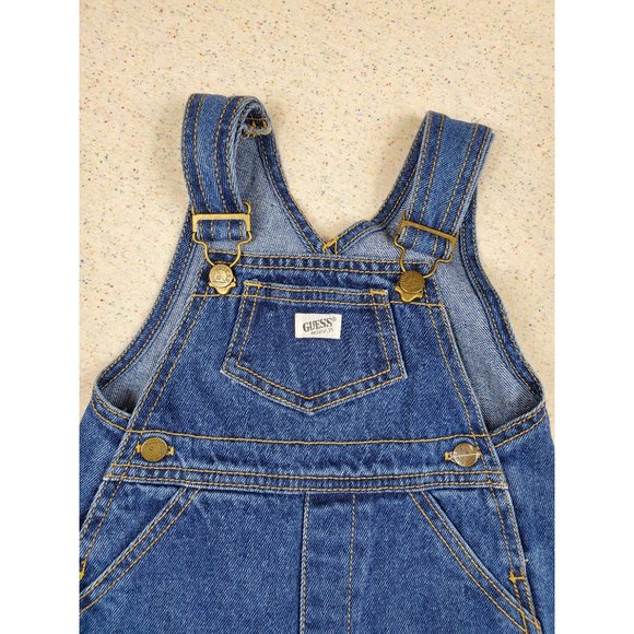 Guess Bottoms Vintage Guess Dark Wash Overalls 2 Months Poshmark